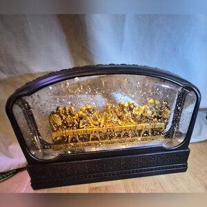 Gold and Black Decorative Last Supper Snow Globe